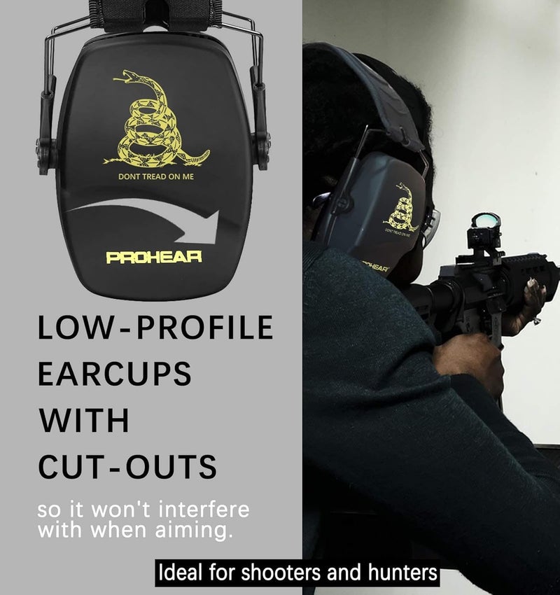 PROHEAR 016 Shooting Ear Protection Earmuffs 2 Pack, NRR 26dB for Gun Range, Hunting -Black and DOTM - Image 3
